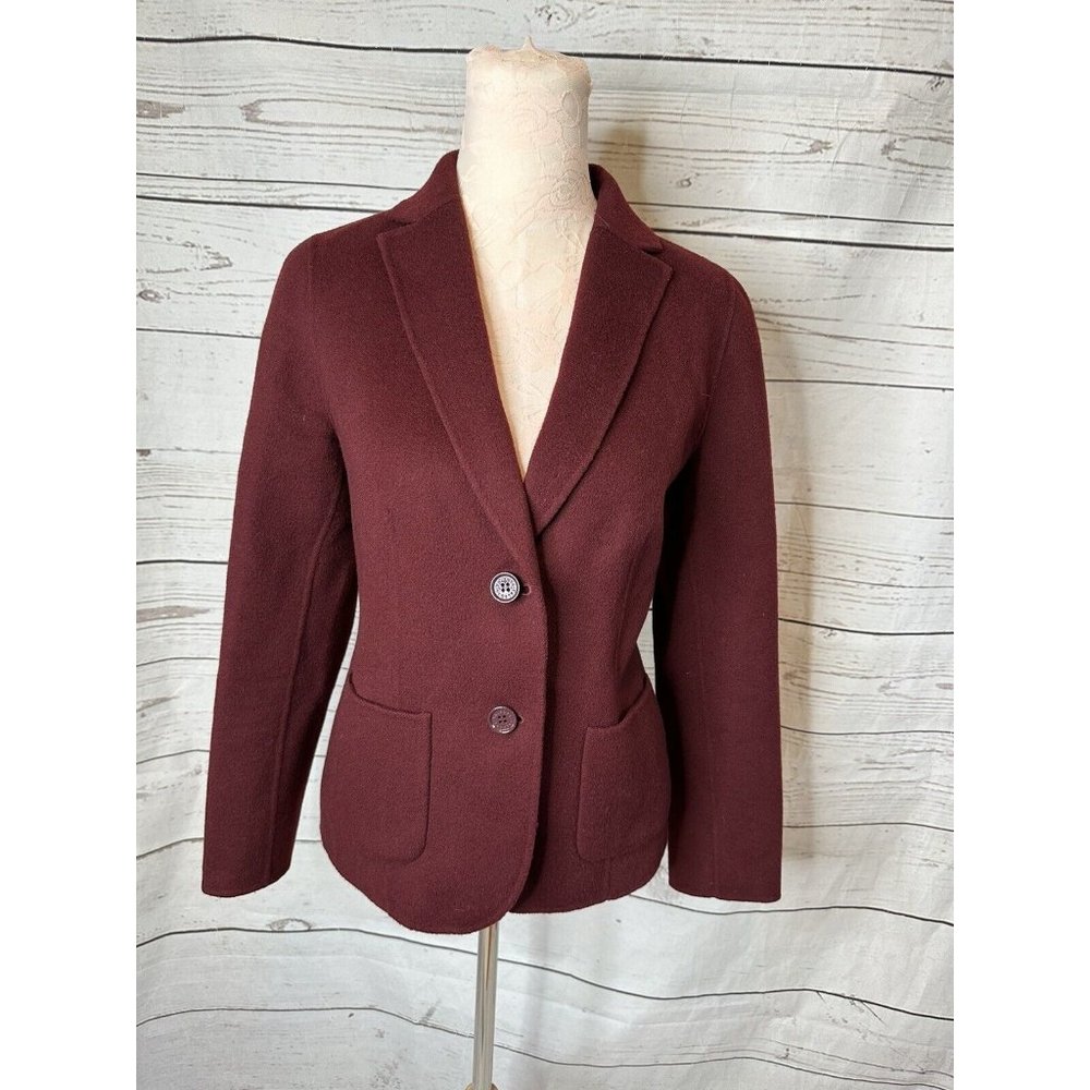 Talbots Women  2 Merino Wool Sweater Jacket  Bungundy Gorgeous NWOT